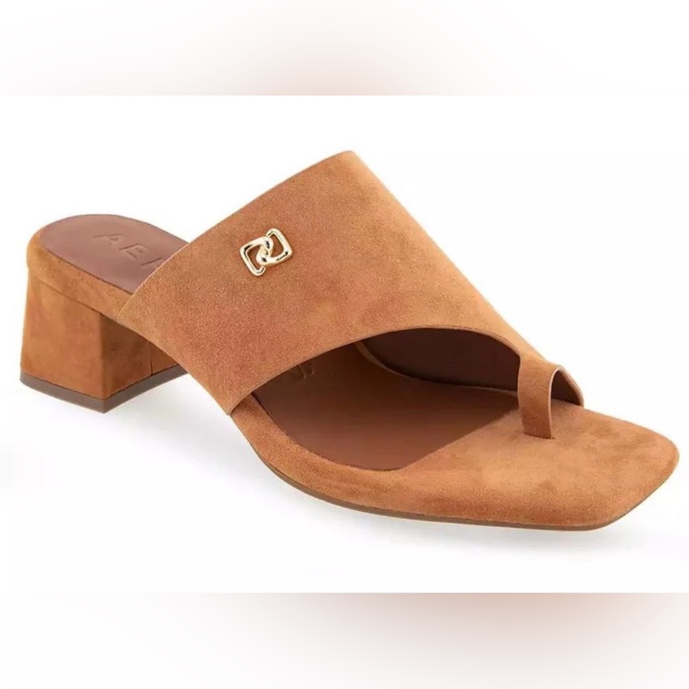 Aerosoles Etta Women's ~ Size 8M ~ Dress Sandals Tan Suede Shoes
